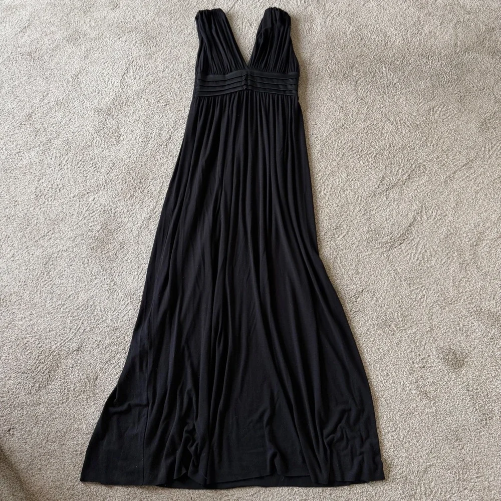 Rachel Pally Caftan Maternity Dress XS Black Maxi Stretch Jersey Knit Pullover - Picture 3 of 5